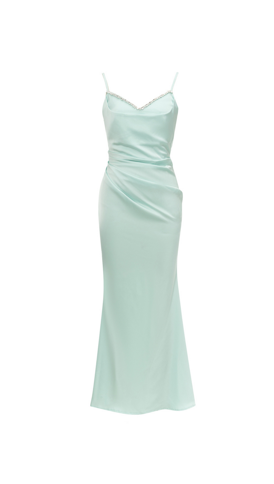 CATHY BEADED EMBELLISHED MAXI DRESS IN PALE GREEN