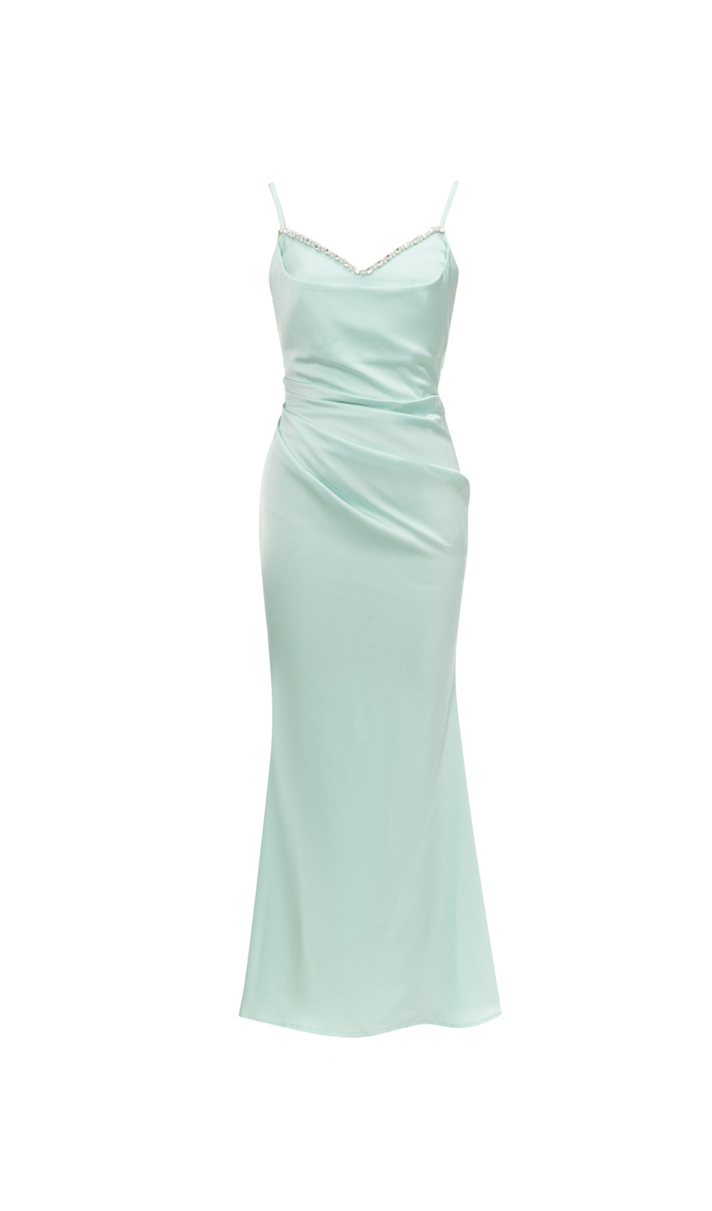 CATHY BEADED EMBELLISHED MAXI DRESS IN PALE GREEN