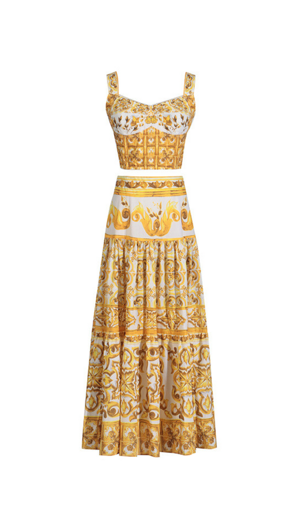 AIIZIE LORRAINE PRINT COTTON POPLIN RUFFLES MAXI DRESS - product image