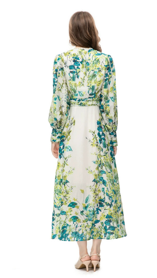AIIZIE GREEN FLORAL PRINTED MAXI DRESS - product image