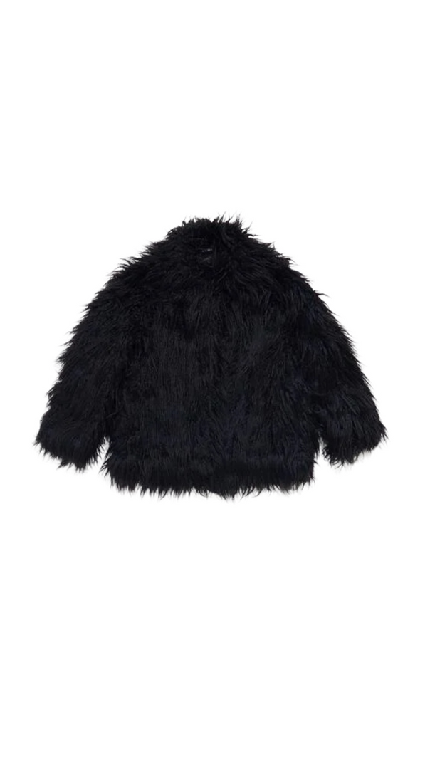 AIIZIE SHORT BLACK FUR COAT - product image