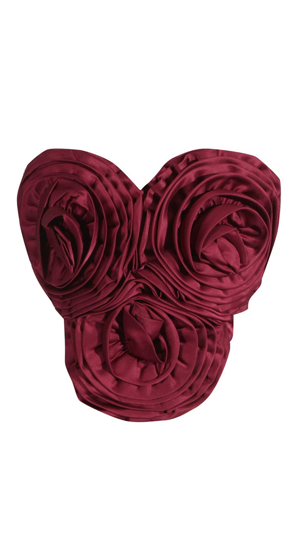 AIIZIE ANIMA 3D FLOWER TOP IN RED - product image