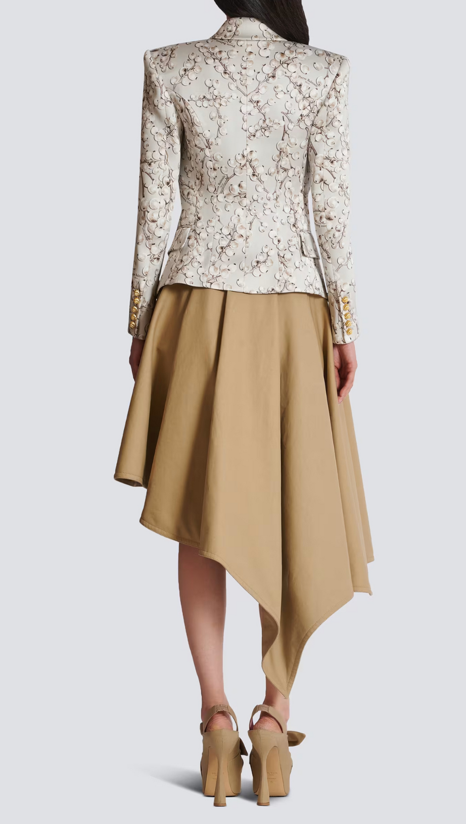 6-BUTTON SATIN JACKET WITH REDCURRANT PRINT