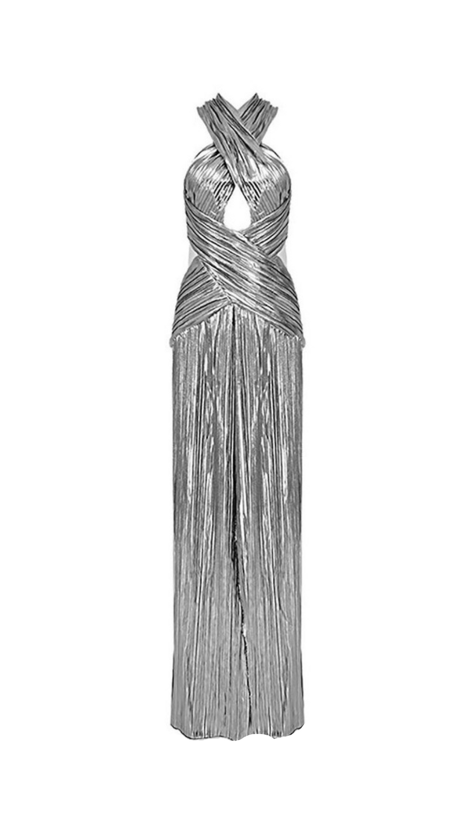 ABITO CON SCOLLO A CROCE METALLIZZATO ELSA