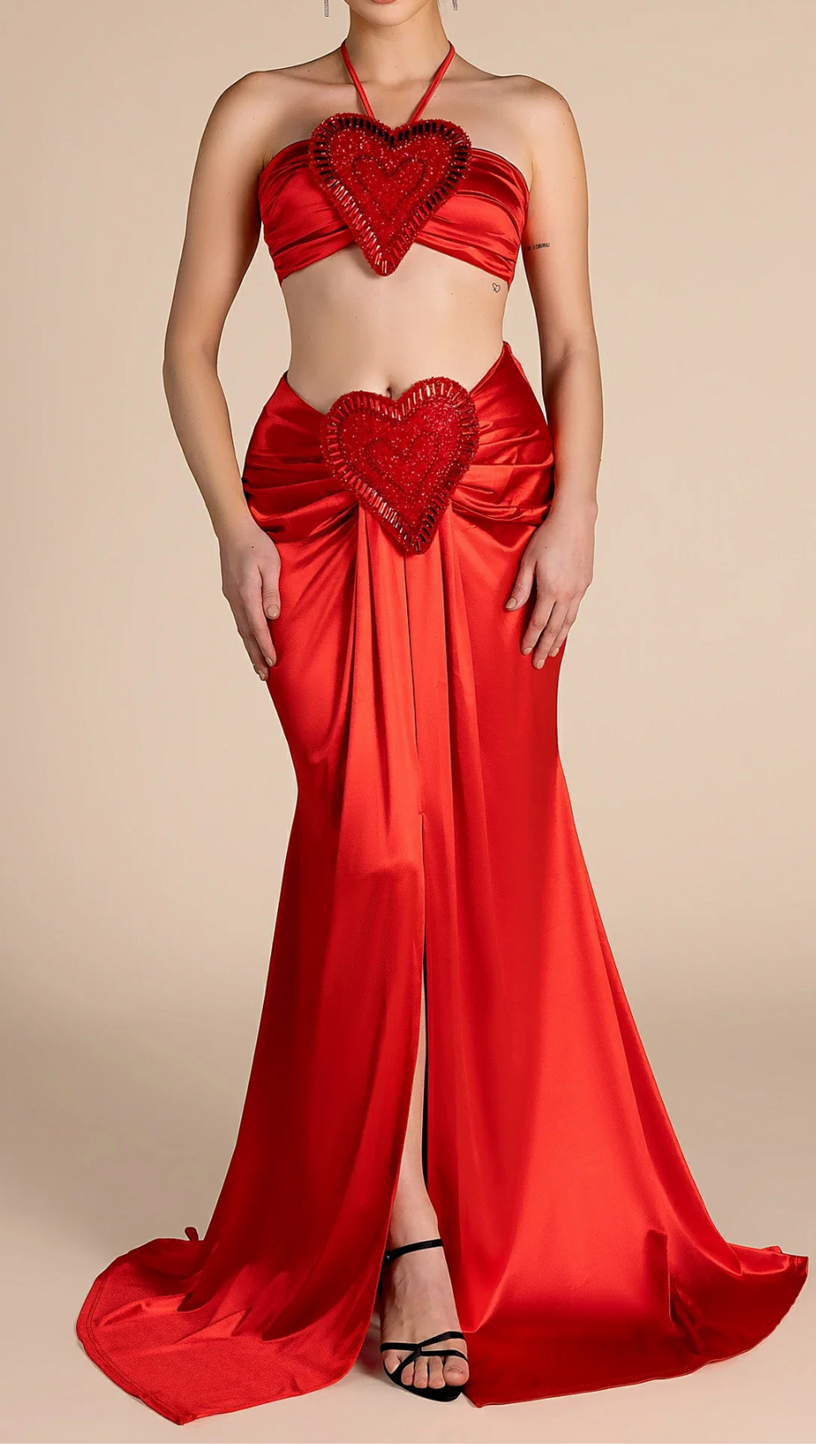 Mesi – Neckholder-Set mit Herzverzierung, 2-teilig