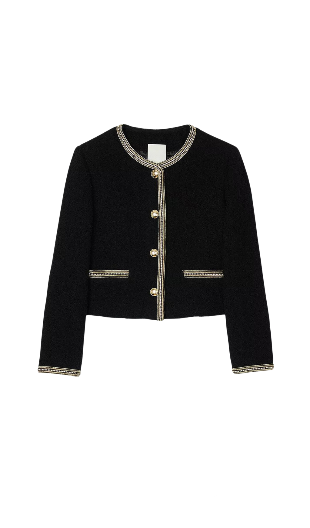 TRIM WOOL AND COTTON-BLEND JACKET IN NOIR