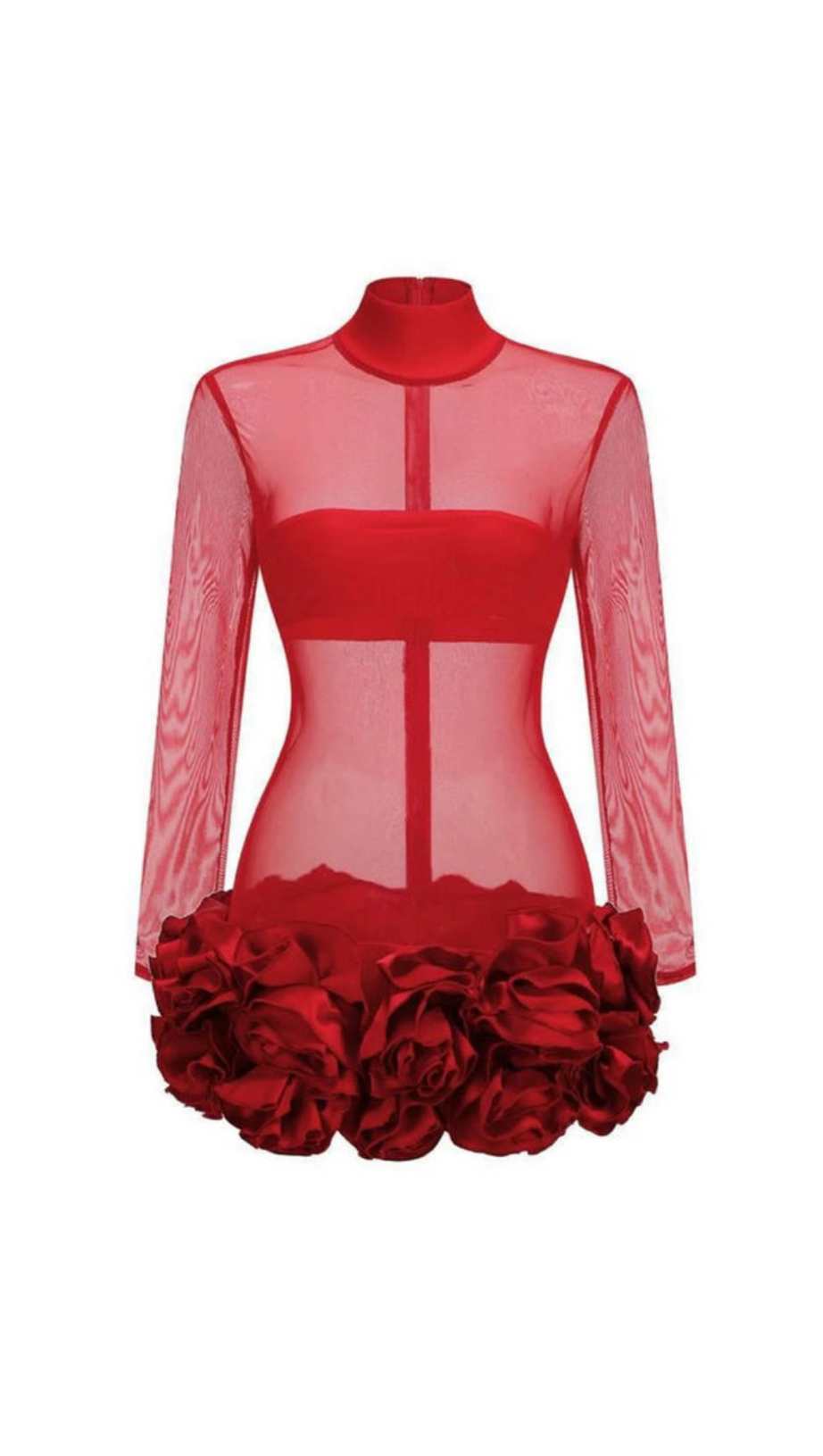 SAMANTHA POPPIES EMBELLISHED MINI DRESS IN RED