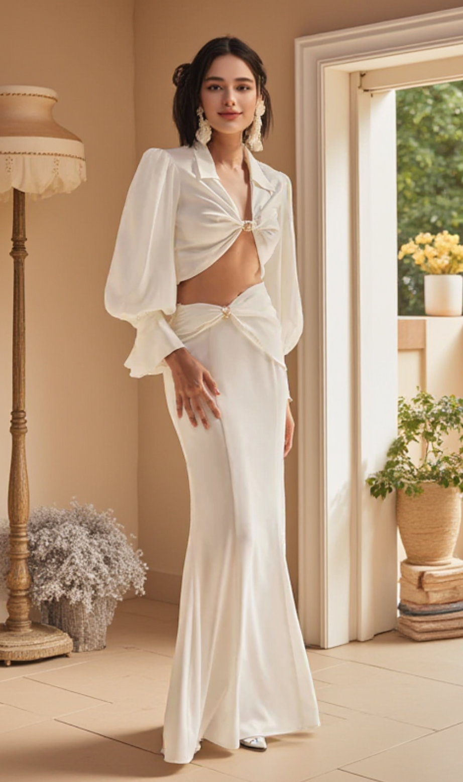 AKINOLA LONG SLEEVE SKIRT SET