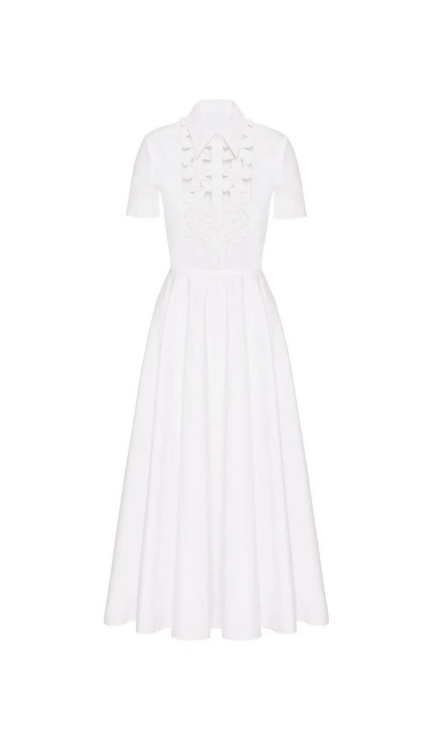 ETHEL – Maxikleid mit Blumenmuster und langen Ärmeln in Weiß