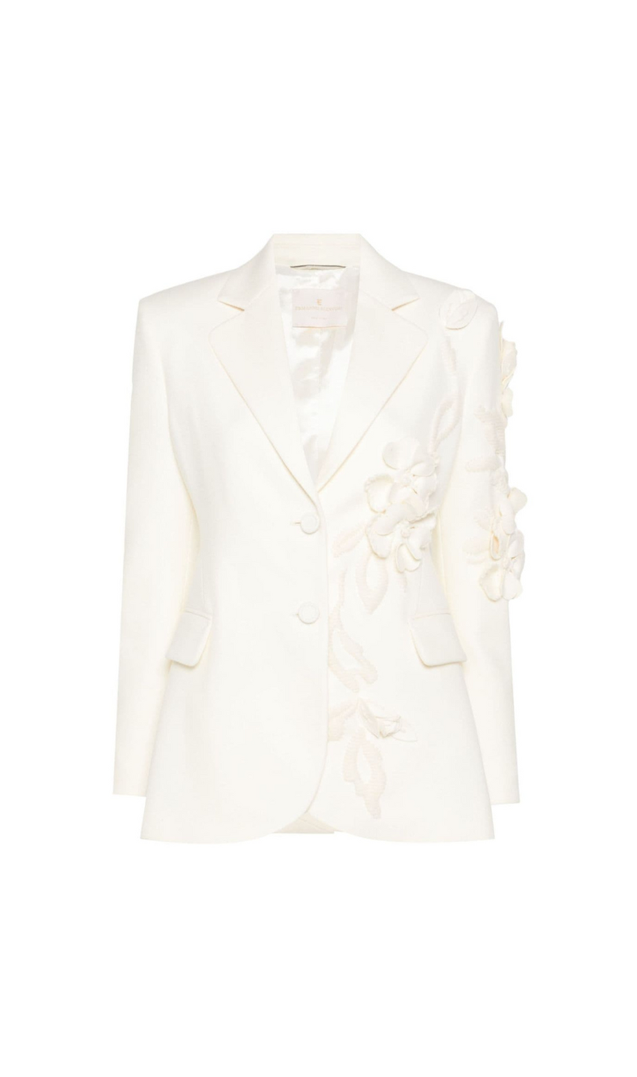 ELIZABETH WEISSER BLAZER MIT BLUMENAPPLIKATION