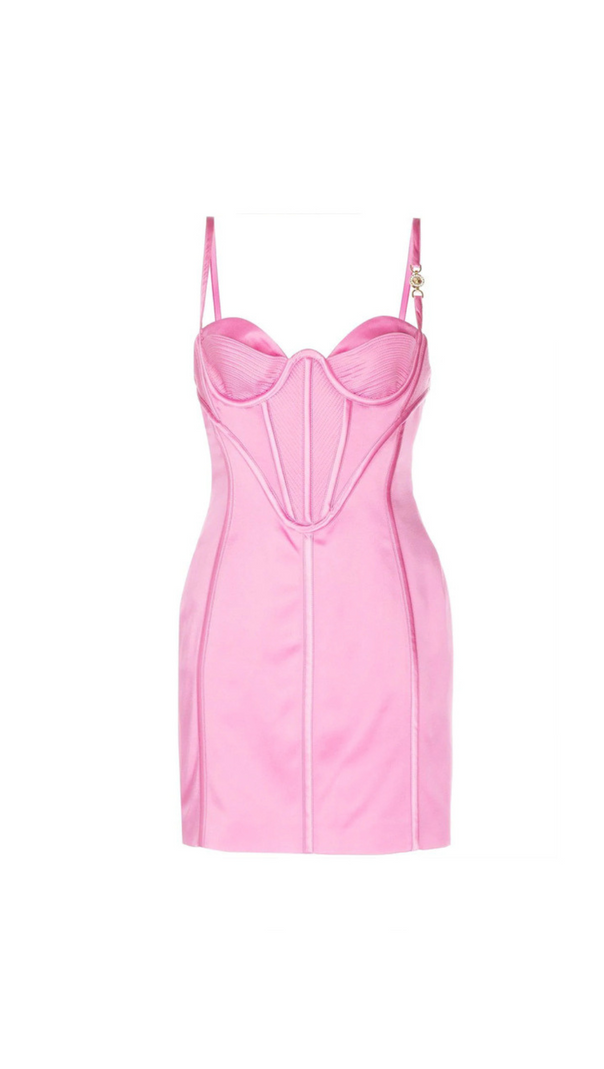 AIIZIE ACETATE-BLEND SATIN MINI DRESS IN PINK - product image