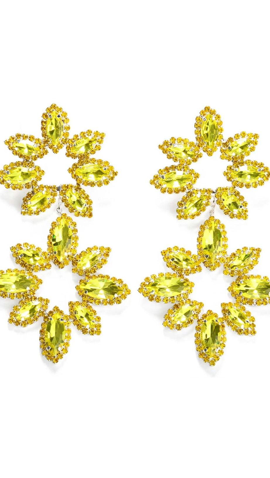 Brittanie Blumen-Strass-Ohrringe