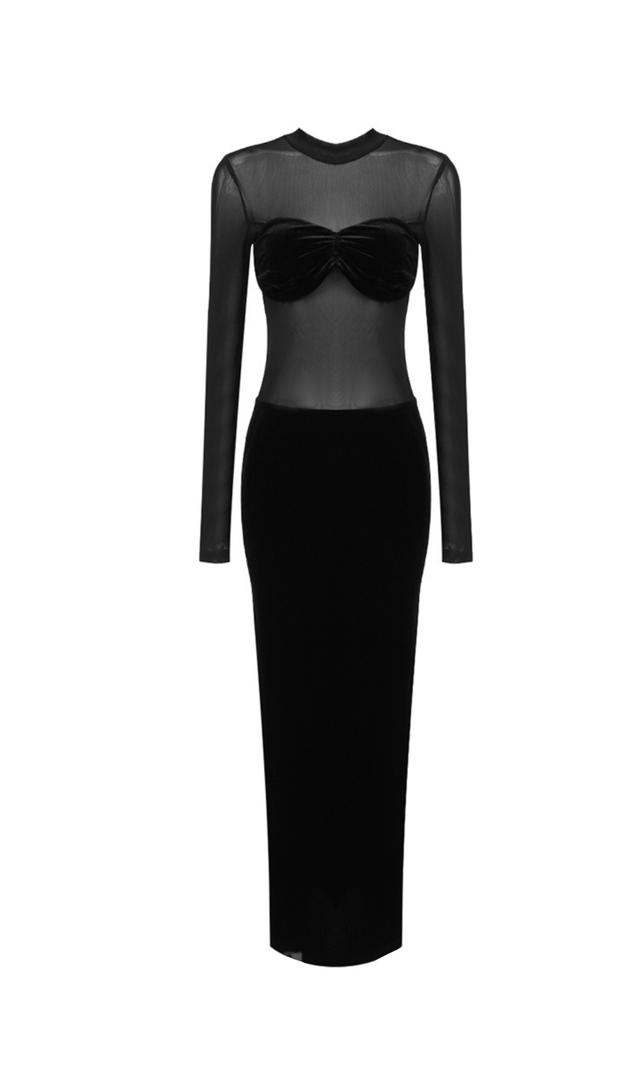 MEREDITH SEMI-SHEER MAXI DRESS