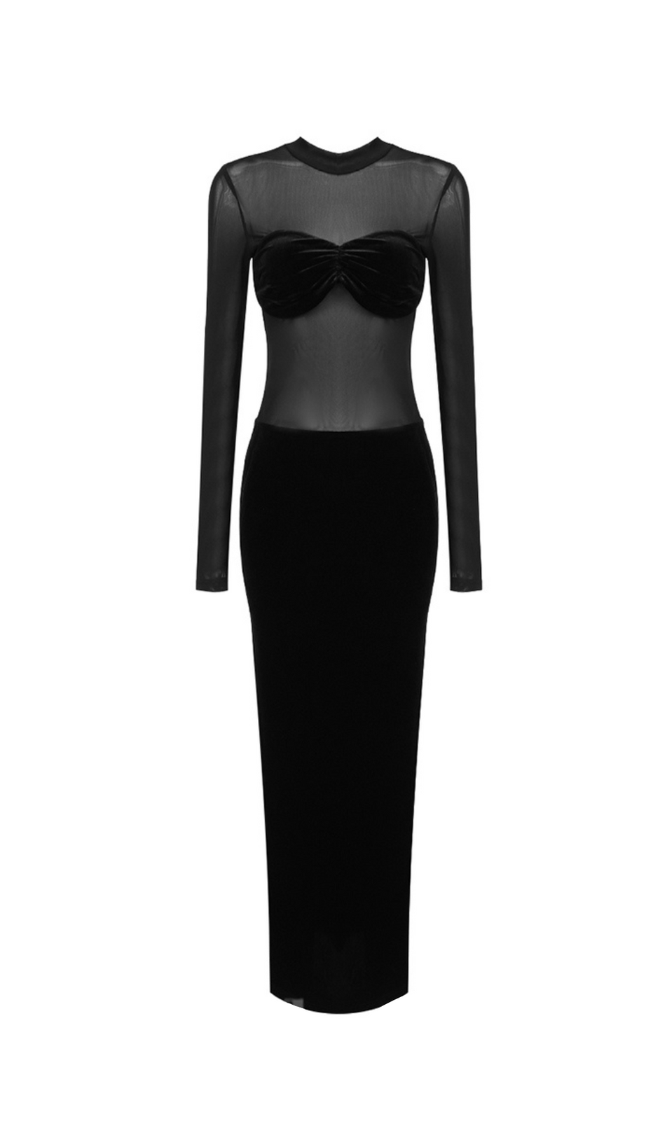 MEREDITH SEMI-SHEER MAXI DRESS