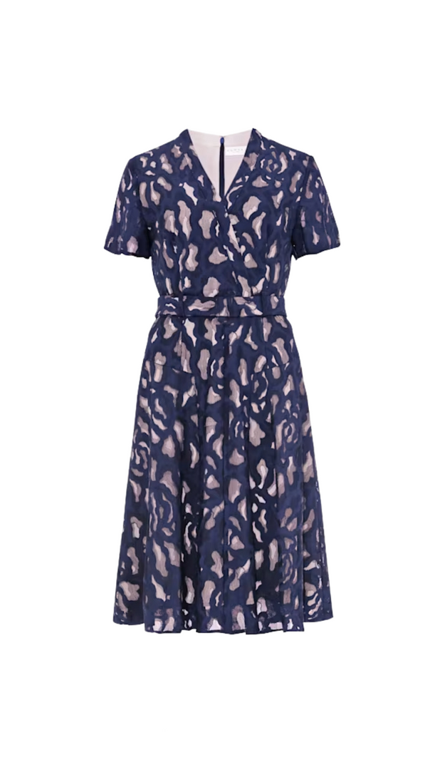 AIIZIE ENNIS LACE MIDI DRESS IN NAVY - product image
