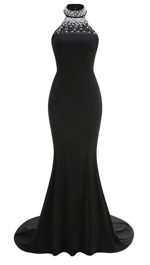 AIIZIE HALTERNECK PEARL PROM GOWN - product image