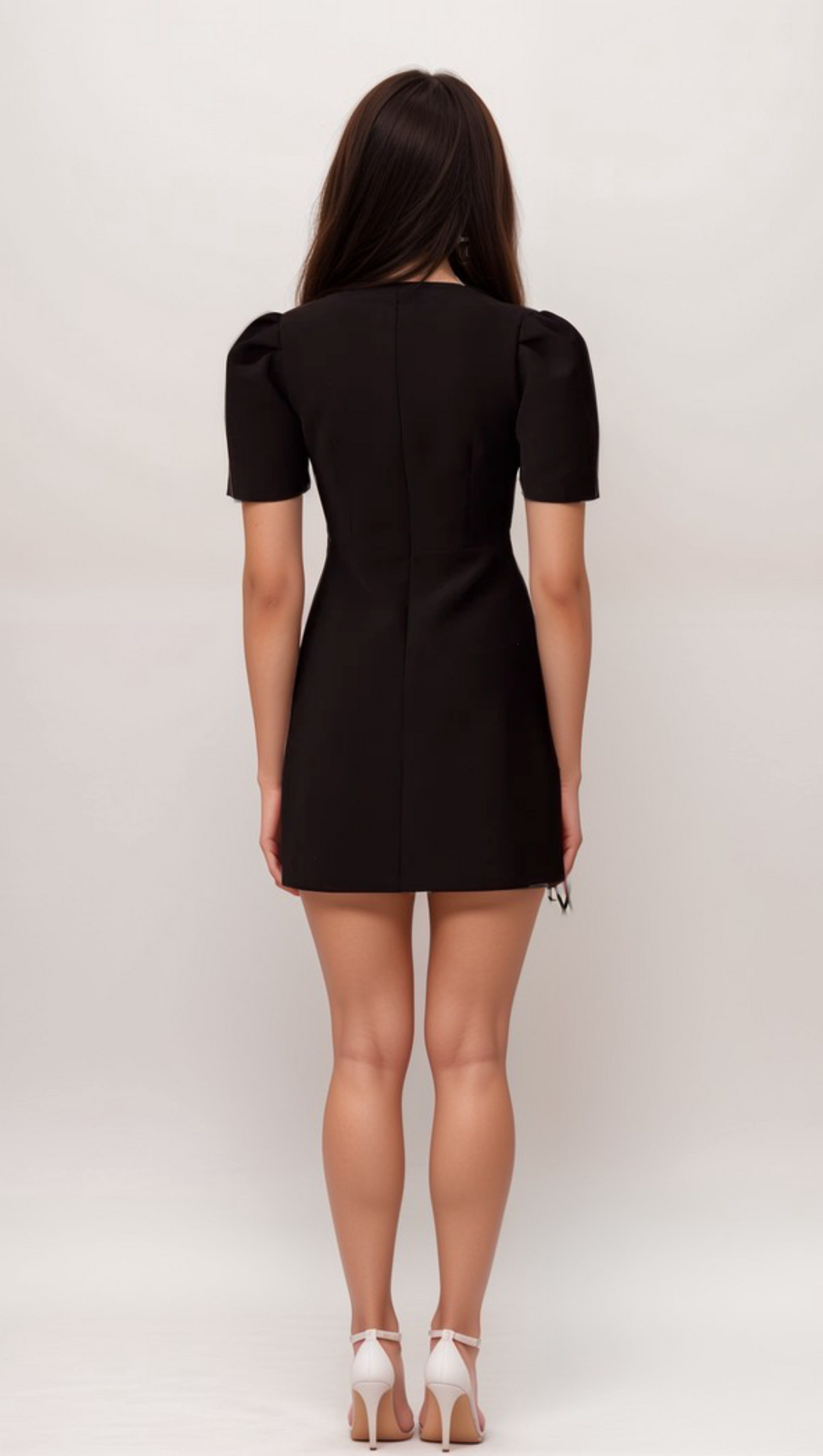 AIIZIE TANIA BLACK BOWKNOT EMBELLISHED MINI DRESS - product image