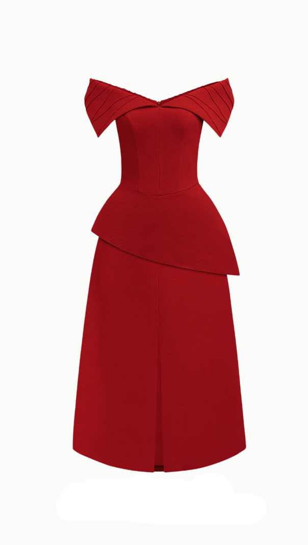 AIIZIE HARPER OFF-SHOULDER SET IN RED - product image