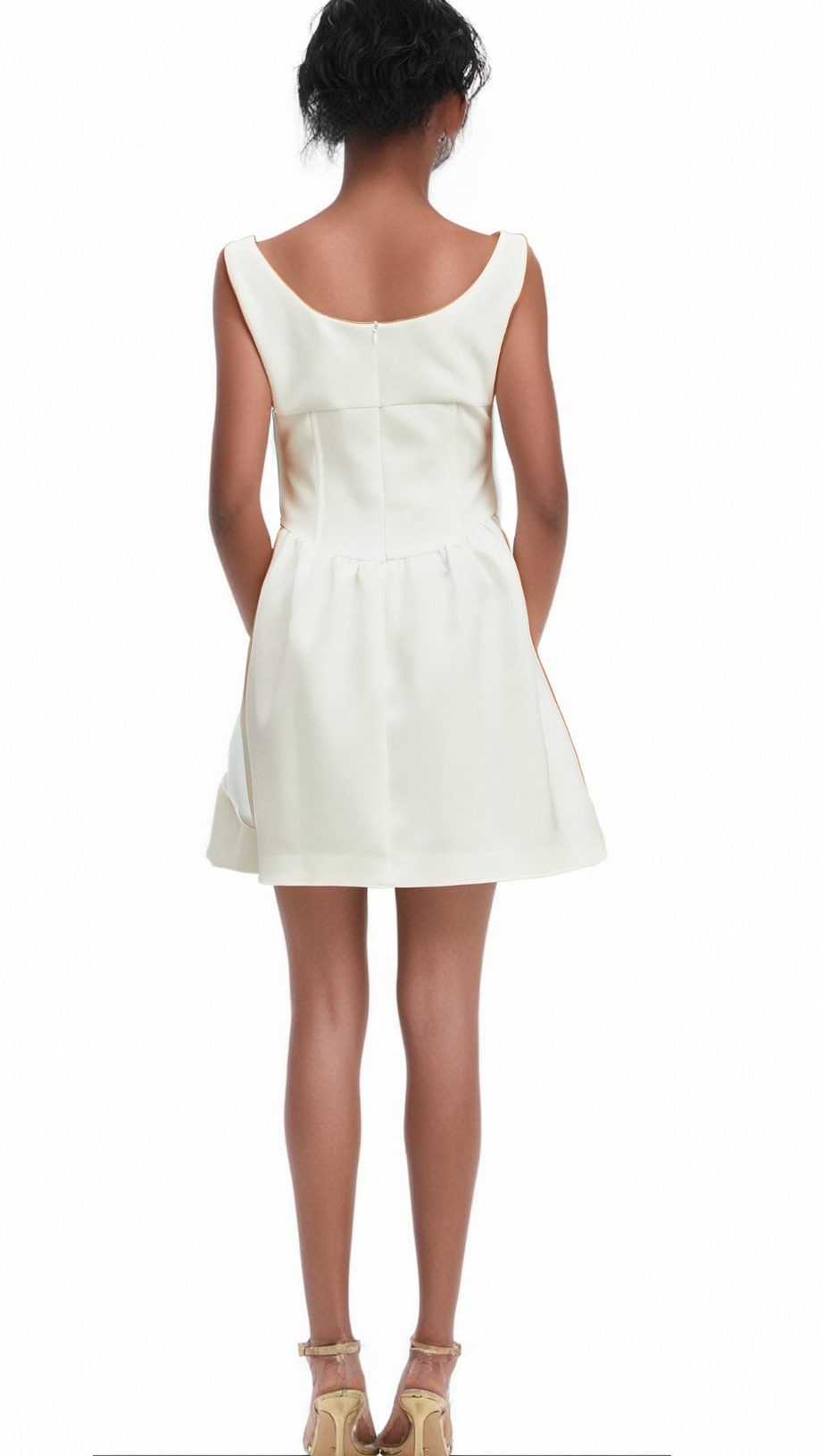 FLAVIA WHITE CRYSTAL-EMBELLISHED MINI DRESS