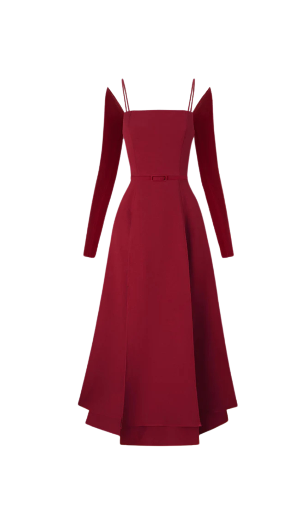 PHANTOM FRINGED MIDI DRESS IN RED