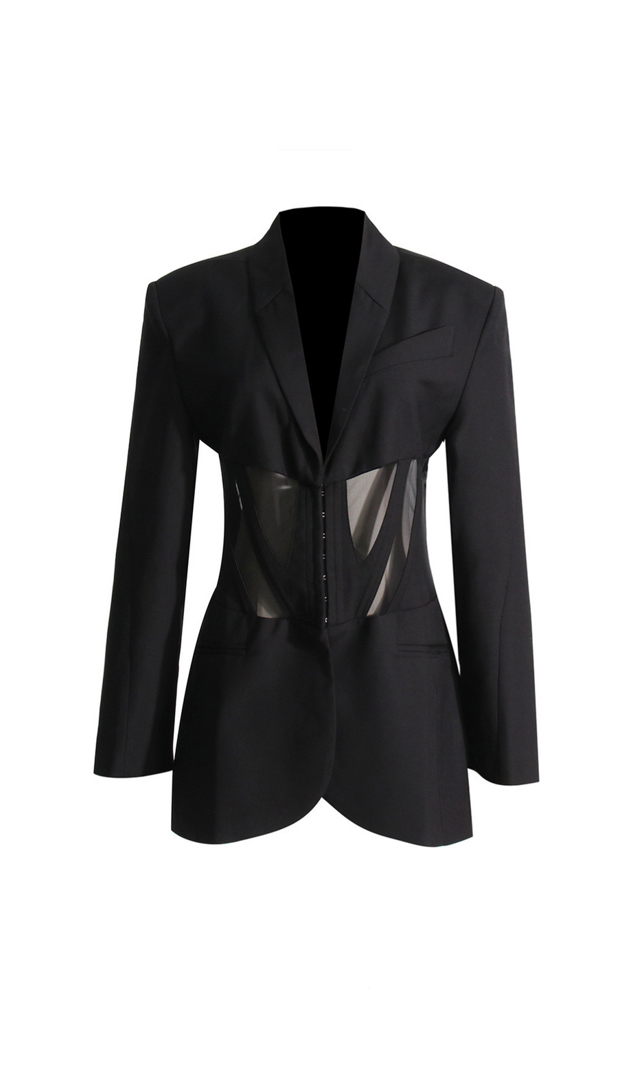Korsettjacke mit V-Ausschnitt in Schwarz