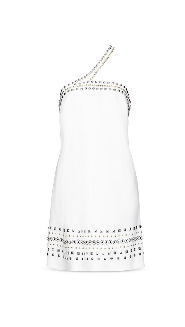 AIIZIE STUDDED EMBELLISHED MINI DRESS IN WHITE - product image