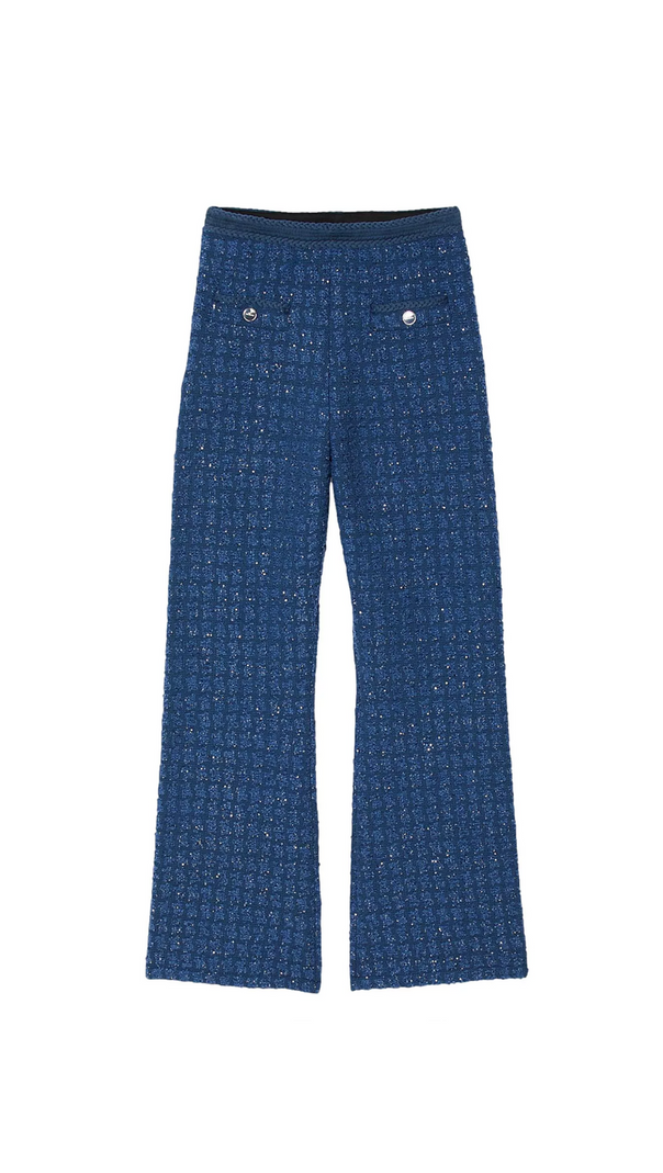 AIIZIE PALMIRA TWEED TROUSERS IN BLUE - product image