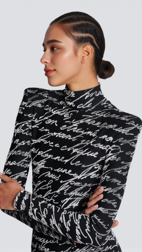 AIIZIE BEXLEY PRINT VELVET LONG SLEEVE MAXI DRESS - product image