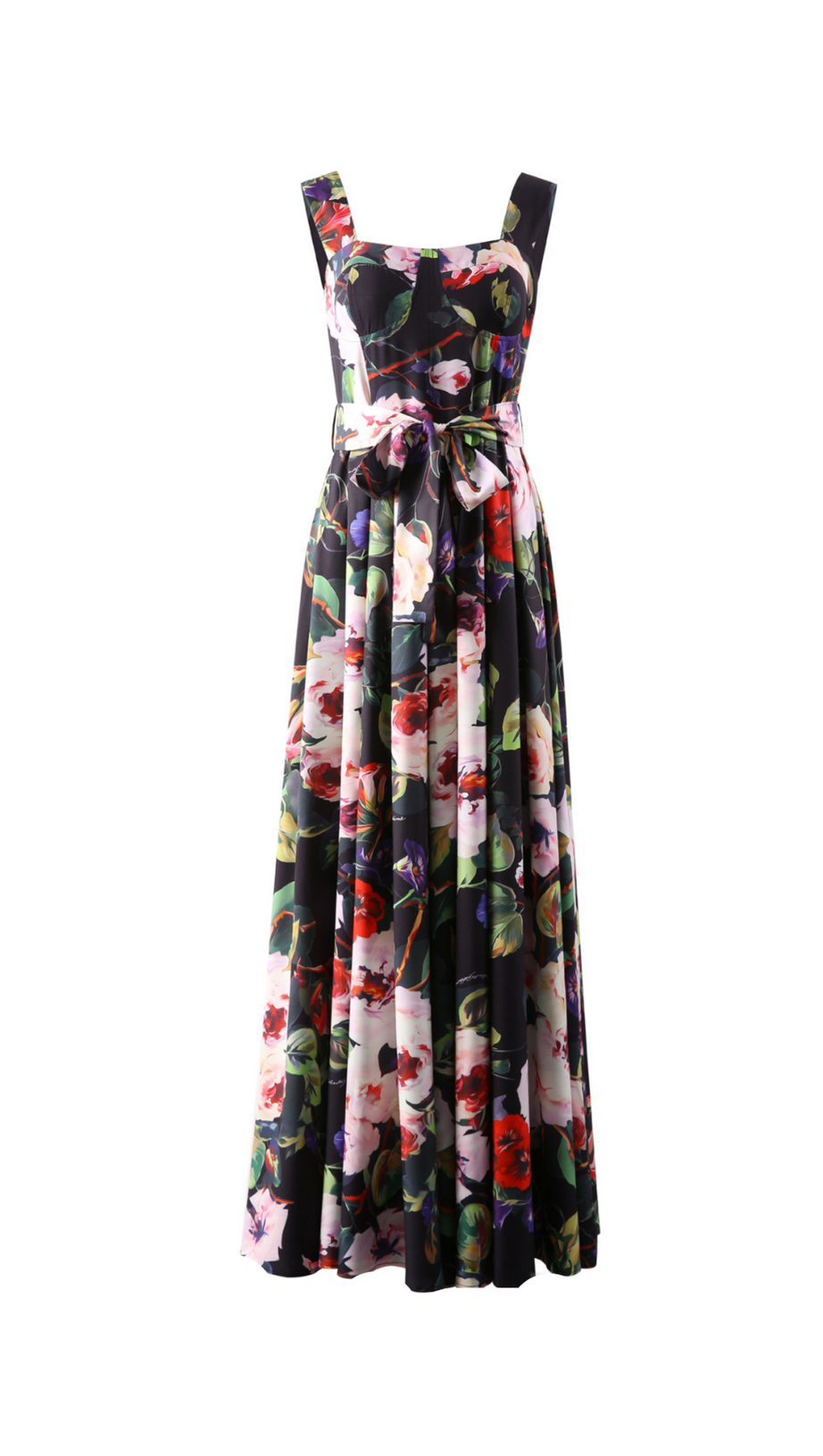 TRUDA MULTICOLOR FLORAL PRINTED MIDI DRESS