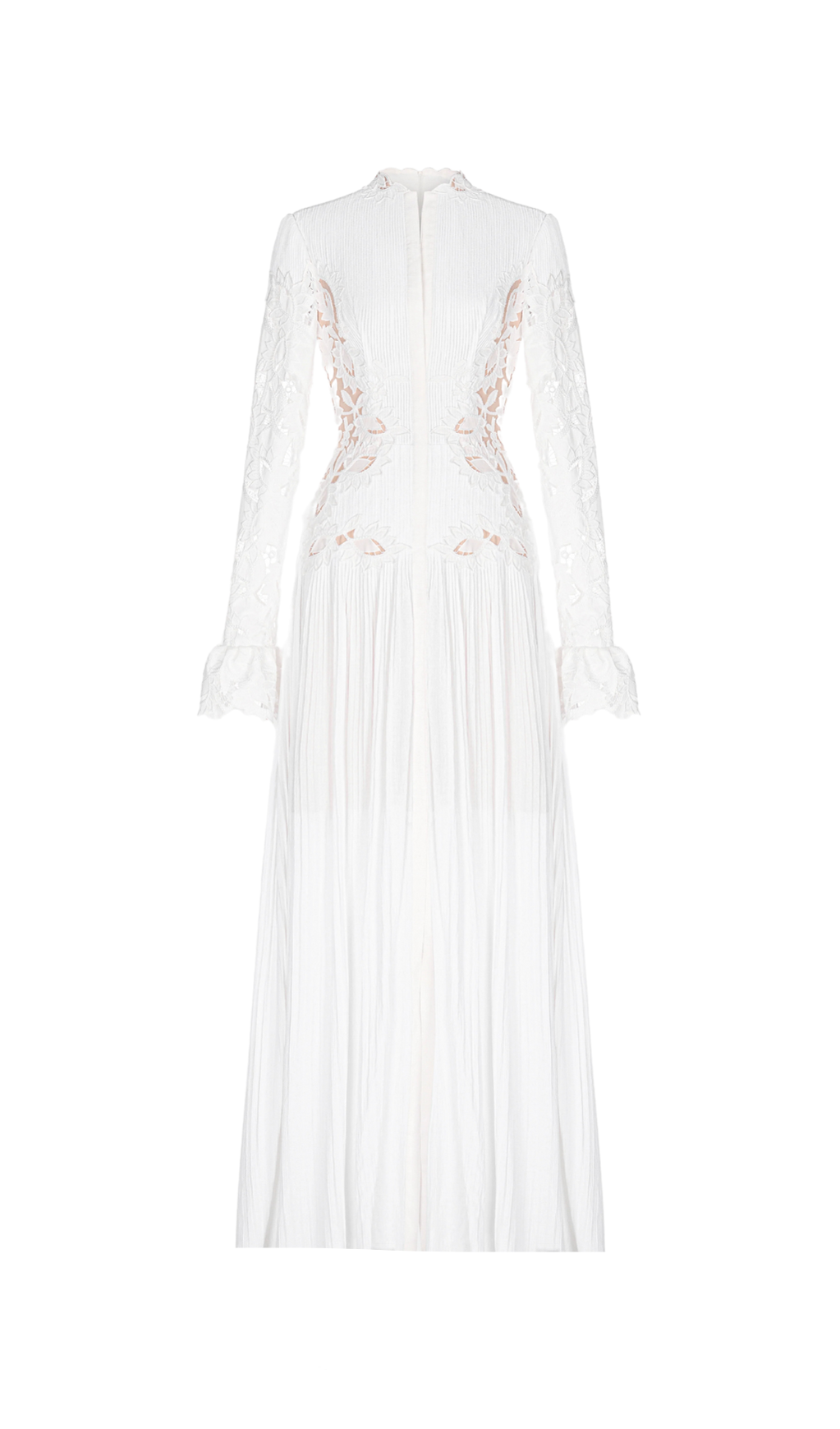 LACE EMBROIDERED HOLLOW MAXI DRESS IN WHITE