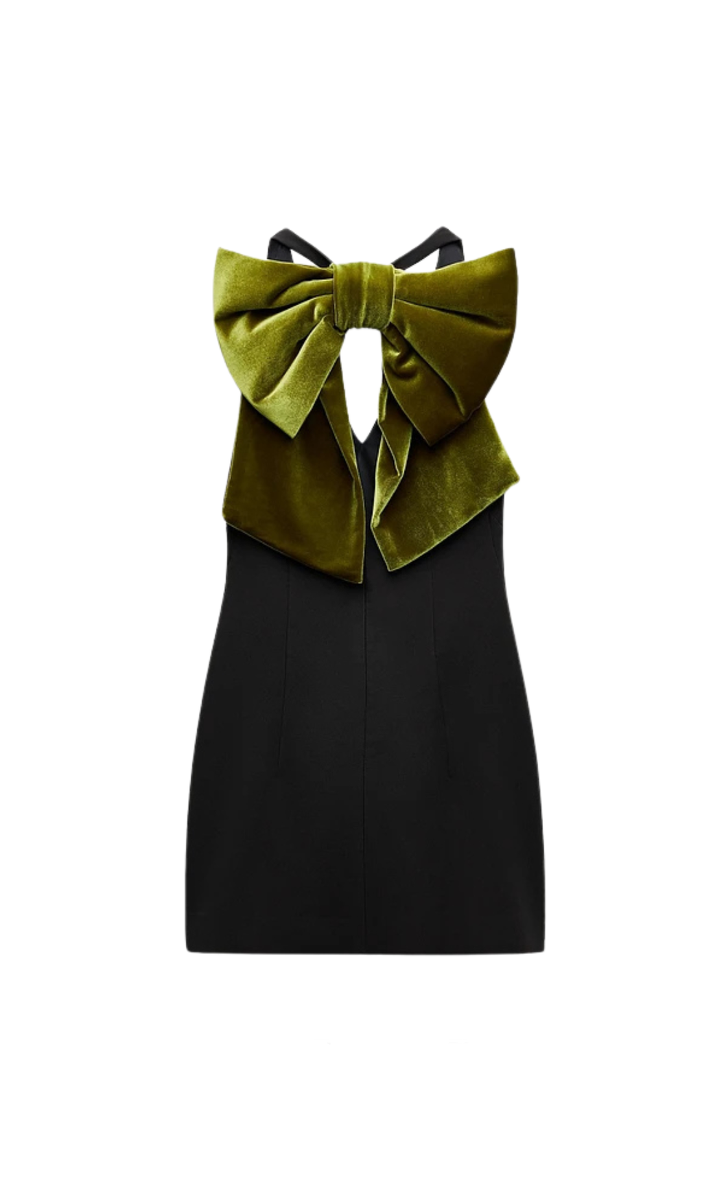 VELVET BOW MINI DRESS IN BLACK