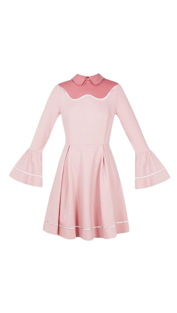 AIIZIE SKATER MINI DRESS IN PINK - product image
