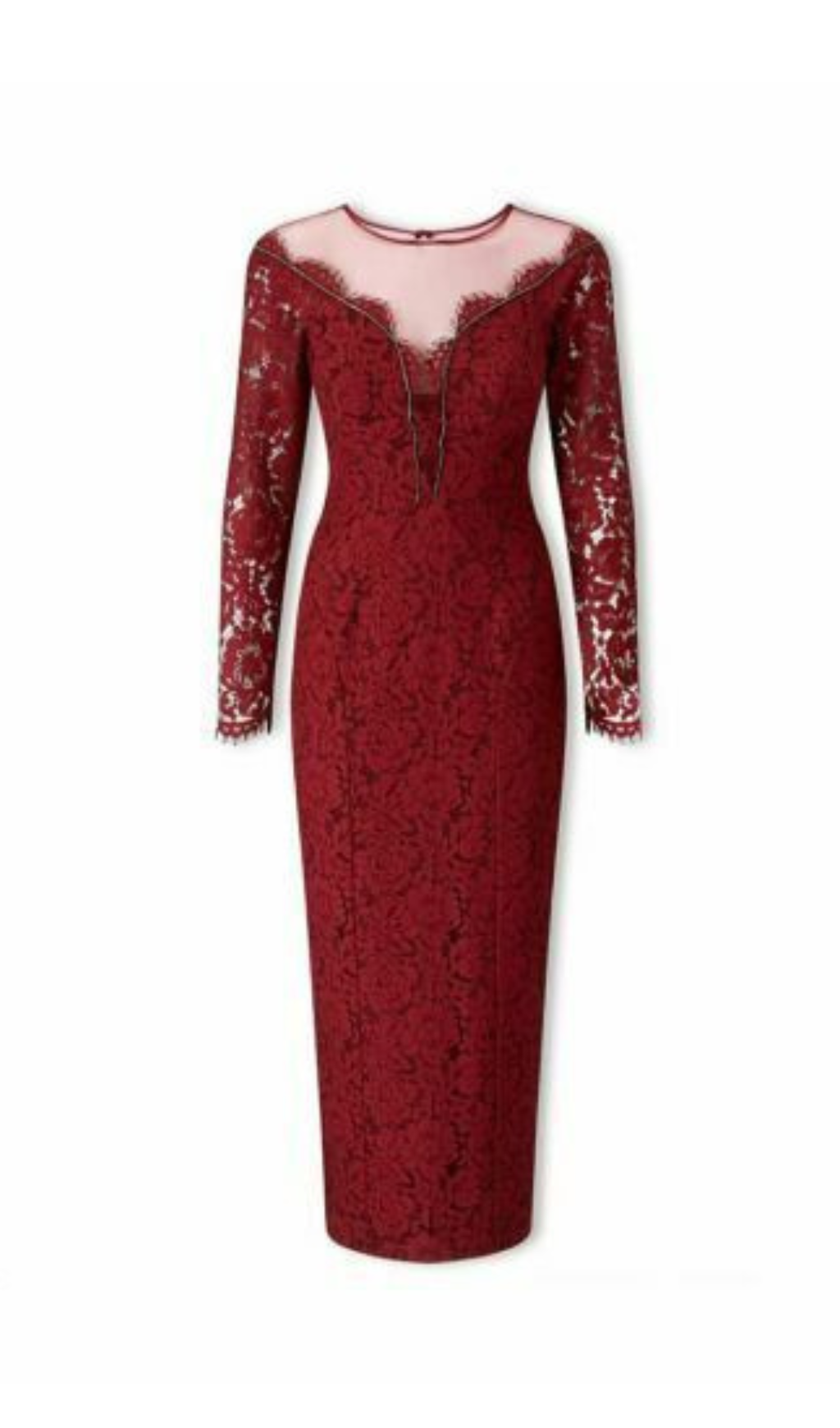 LACE HOLLOW MAXI DRESS IN RED