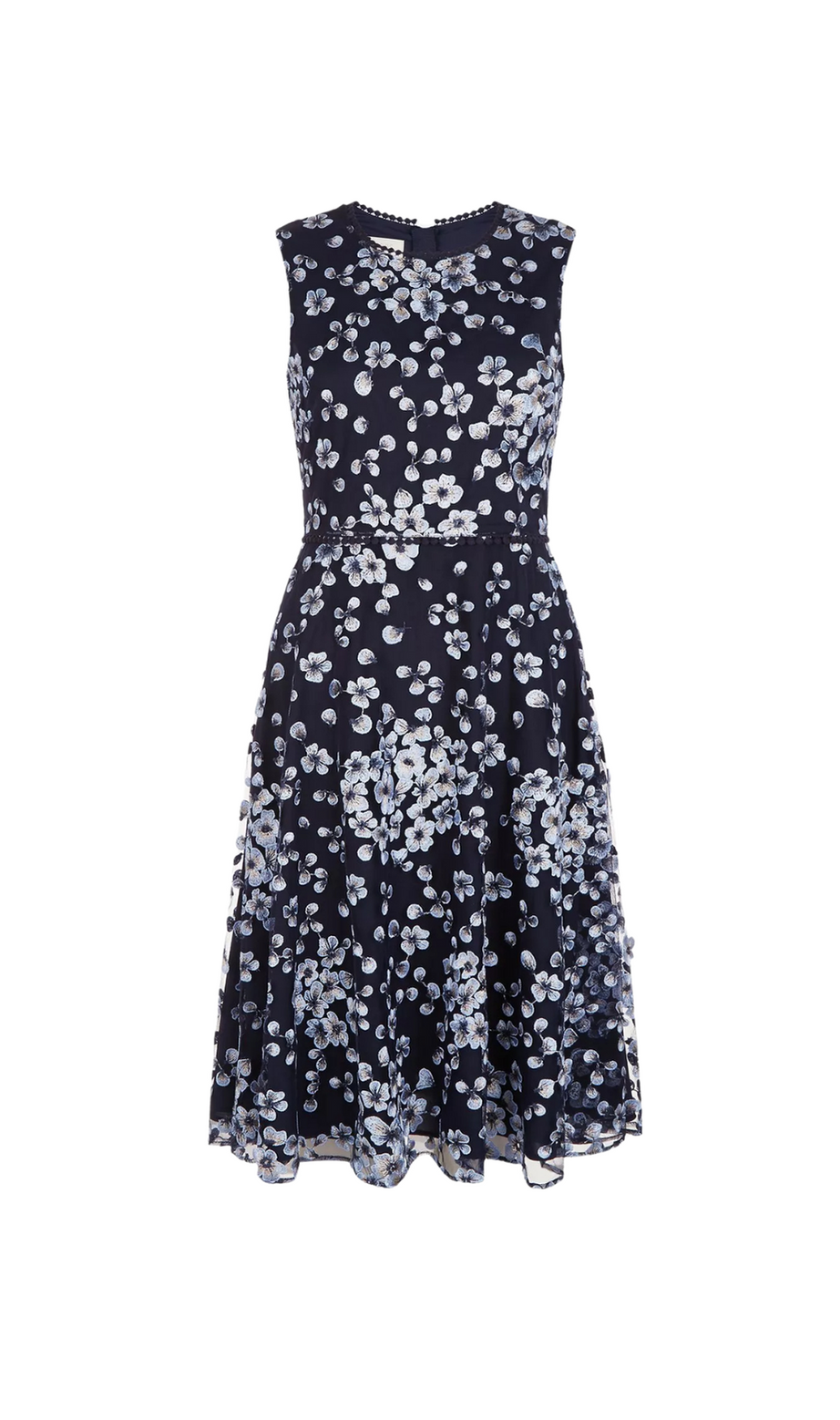 Abito midi floreale Lilith in blu navy 