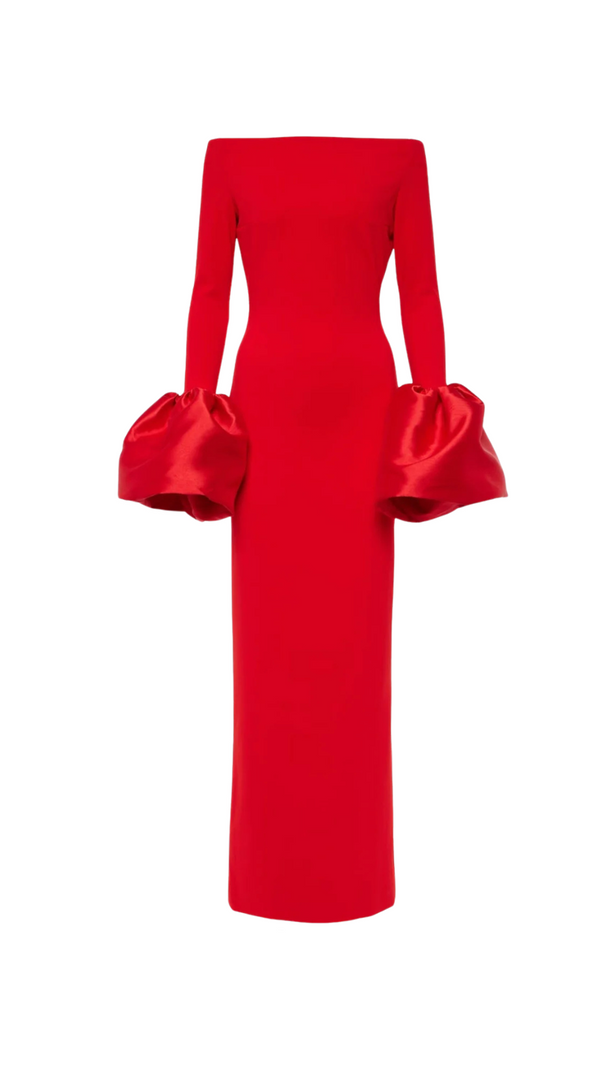 AIIZIE OLINDAN OFF SHOULDER MAXI DRESS IN RED - product image