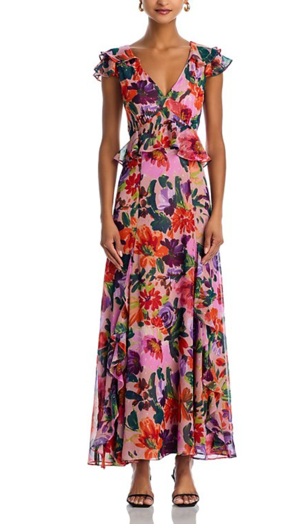 FLUTTER SLEEVE MAXI DRESS