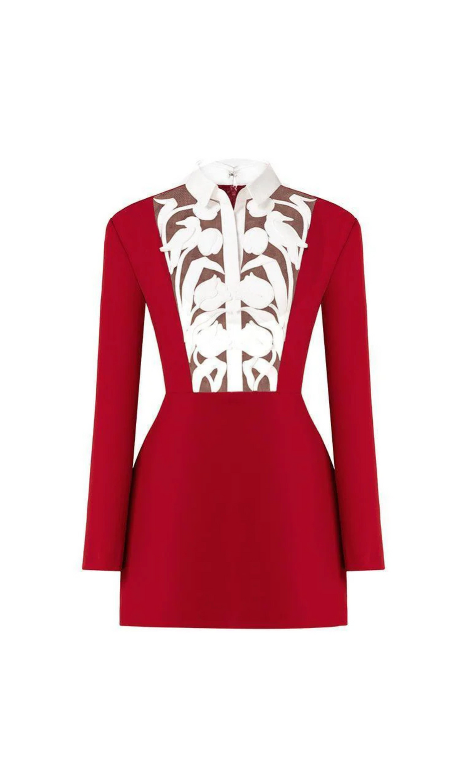 Ausgehöhltes A-Linien-Minikleid in Rot