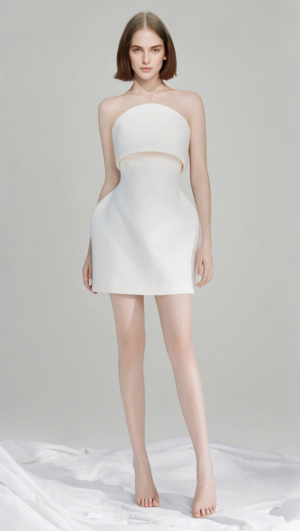 AIIZIE CHARMIE CURVE NECKLINE MINI DRESS - product image
