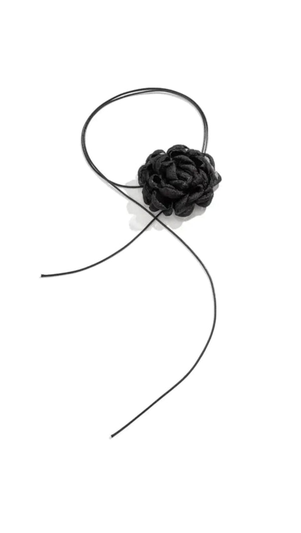 AIIZIE BLACK FLOWER MESH CHOKER - product image