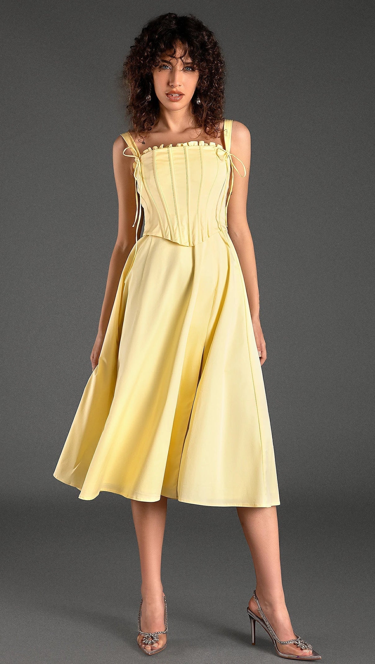 AIIZIE ARTINOU STRAP TIE CORSET DRESS SET - product image