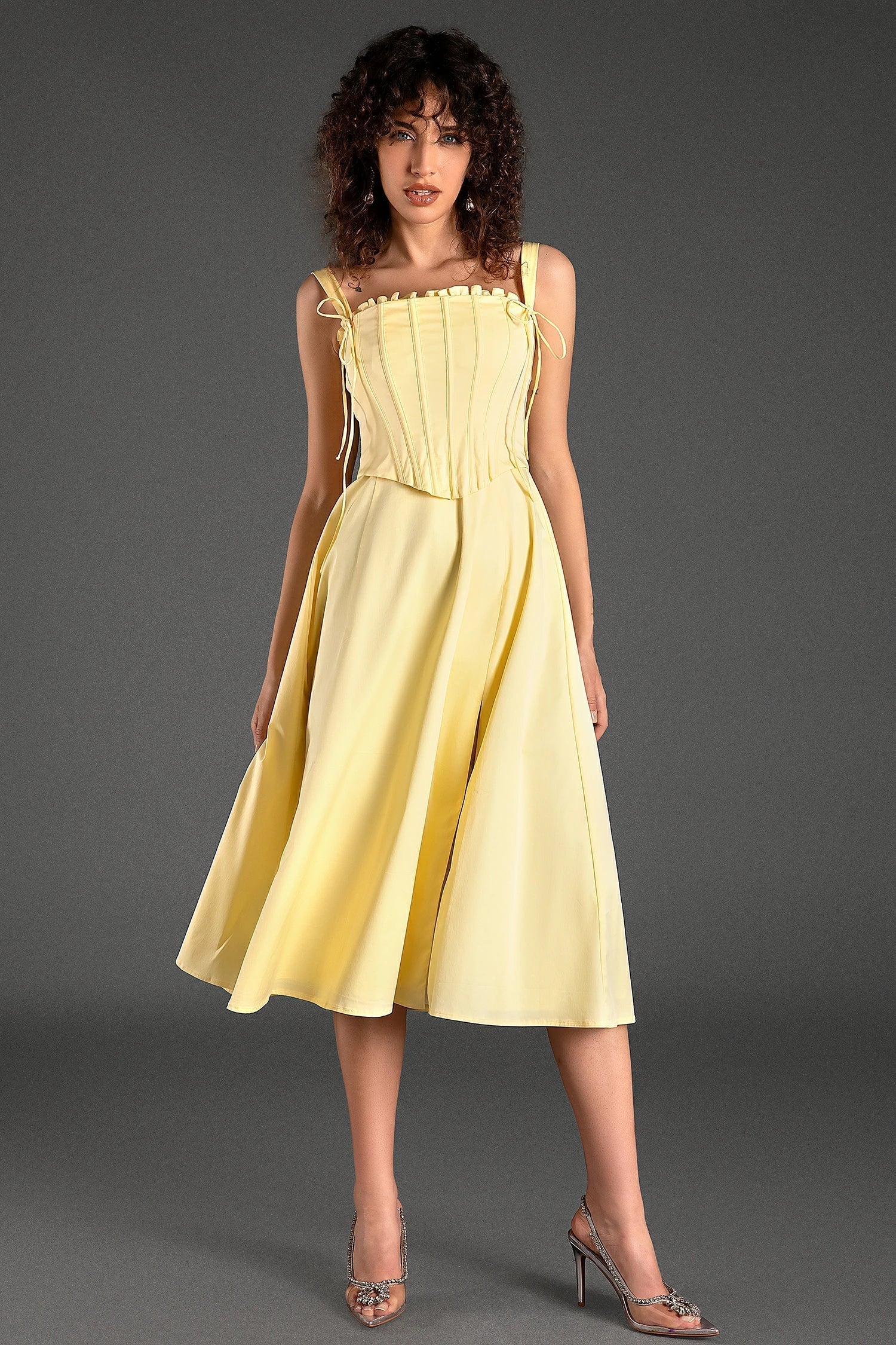 Artinou Korsettkleid-Set mit Trägern und Schnürung