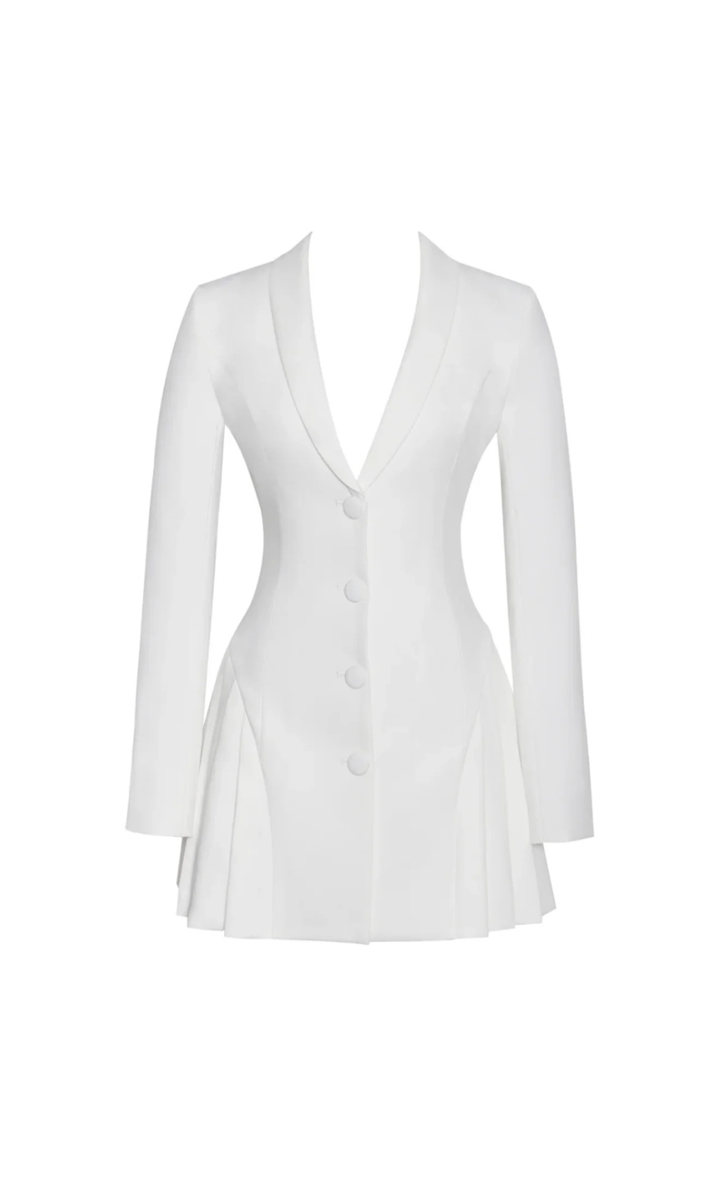 BEULAH PLEATE BLAZER MINI DRESS IN WHITE