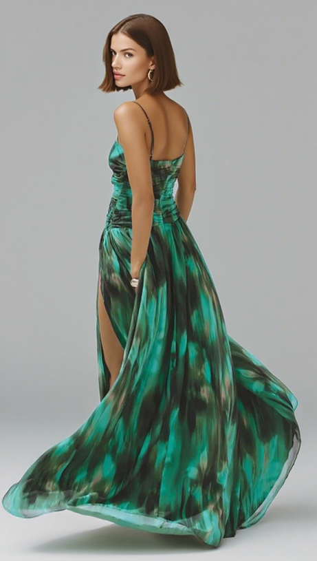 INK PATTERN PRINT SWIMSUIT FOR WOMEN