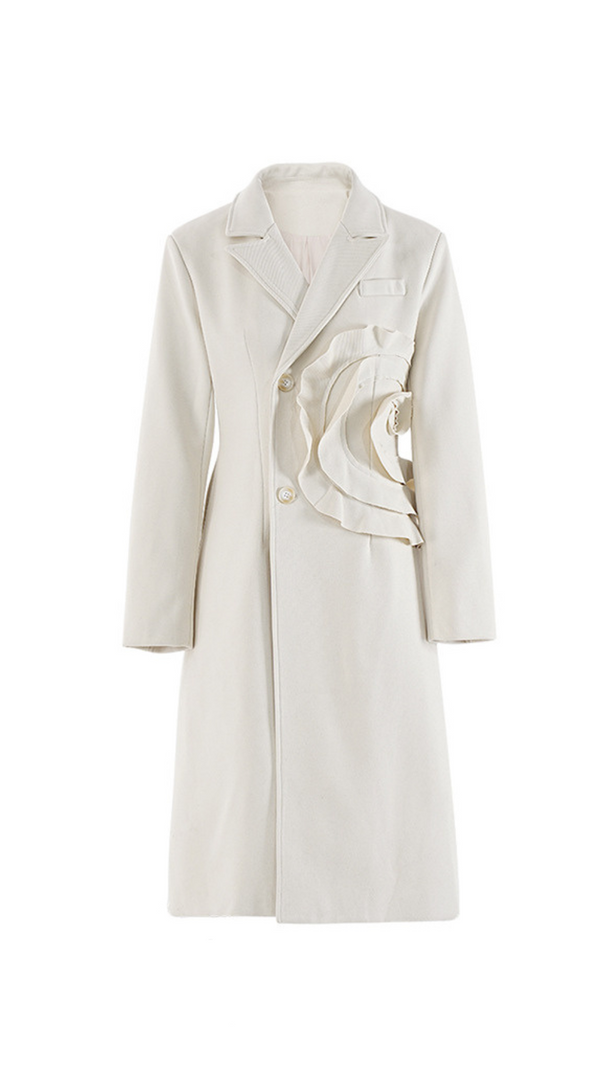 AIIZIE ALLARD FLOWER RUFFLE DENIM COAT - product image