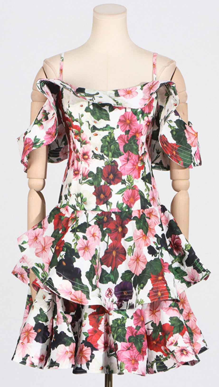 MEHRFARBIGES MINIKLEID MIT BLUMENDRUCK