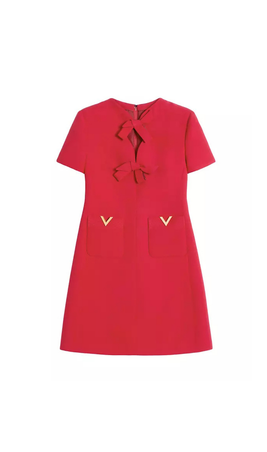 Crepe Couture – Minikleid mit Schleife in Rot