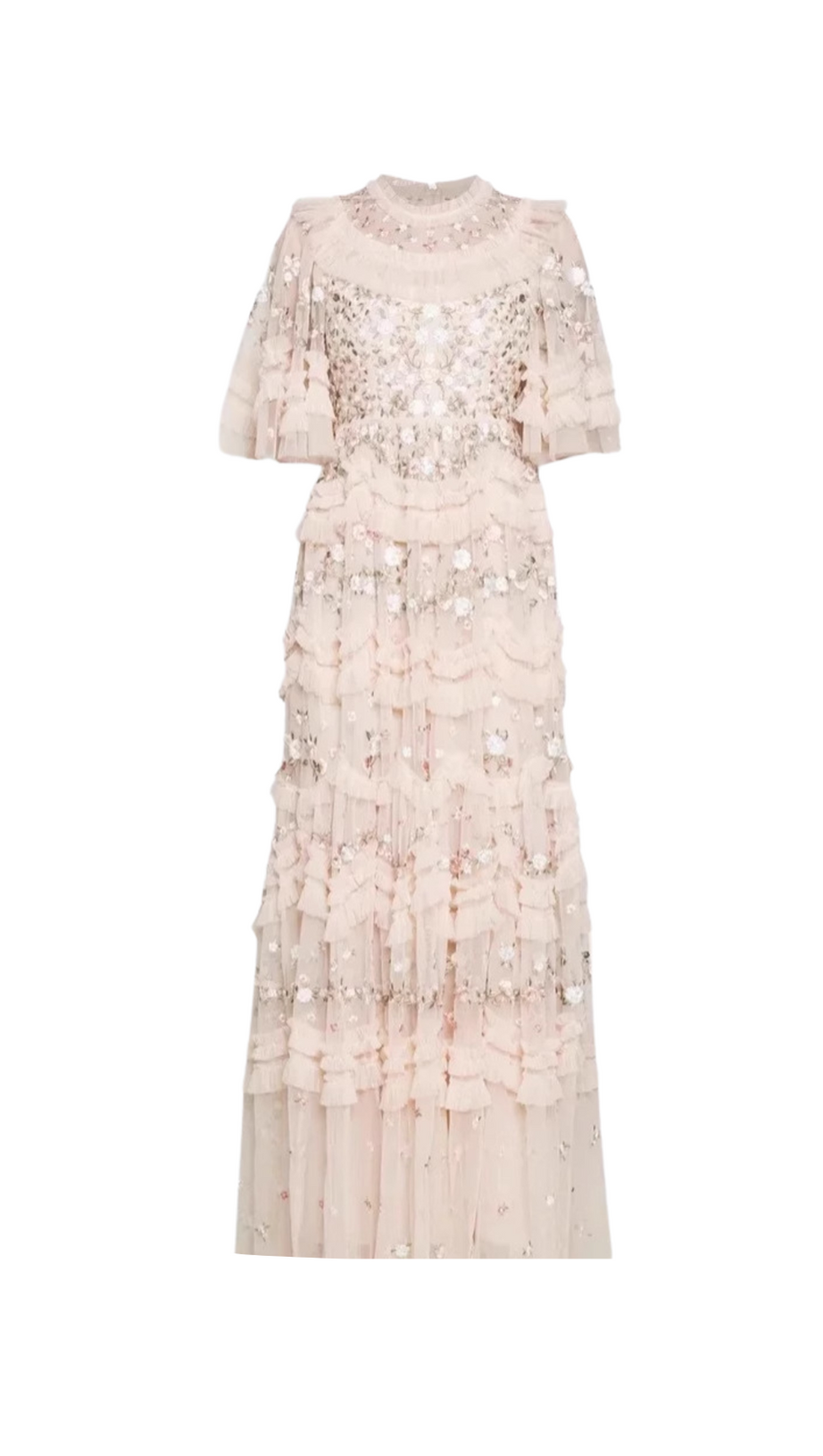 abito floreale in tulle lalabelle color albicocca