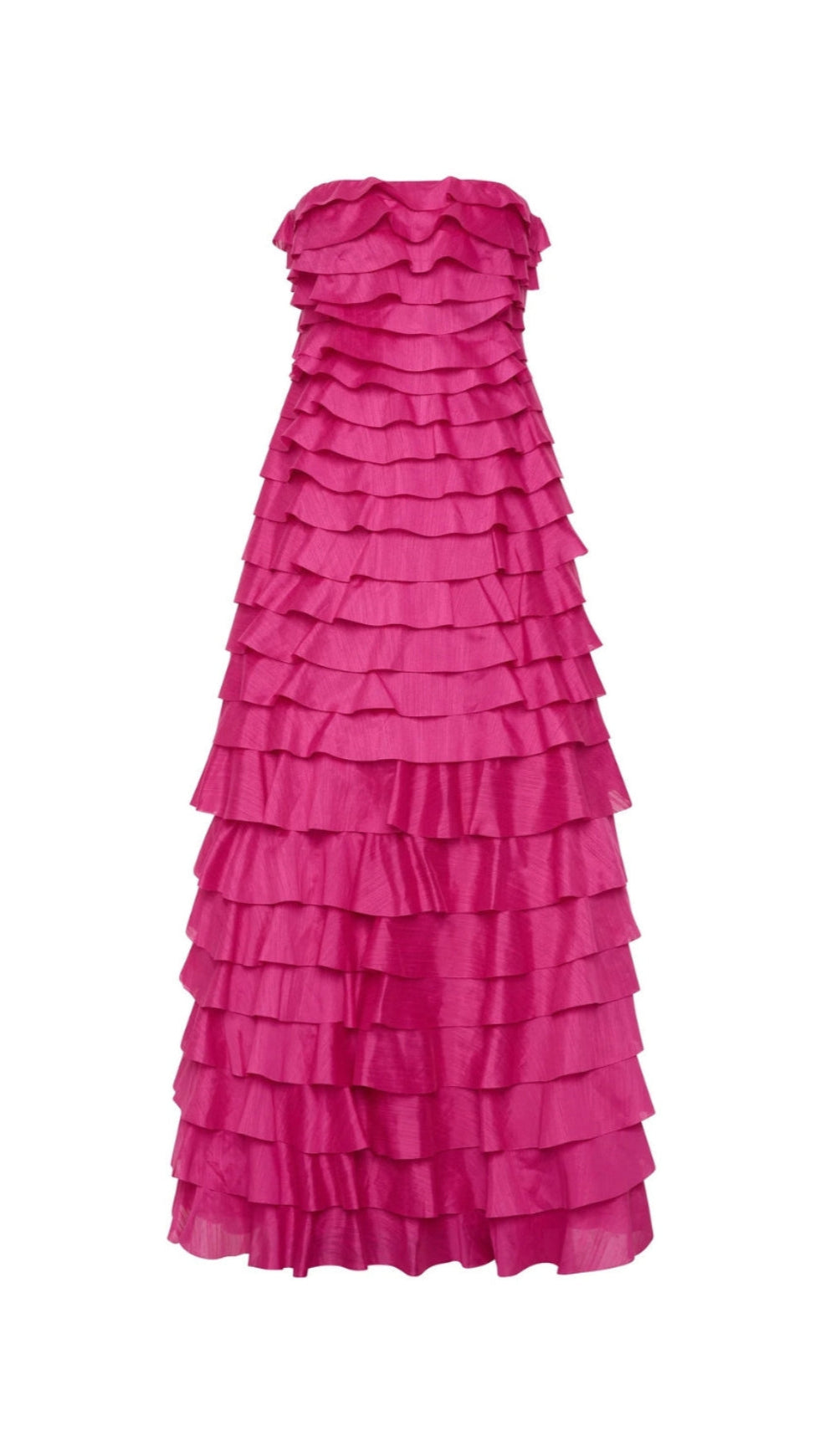CATHY PLEATED LAYER STRAPLESS MAXI DRESS IN ROSE RED