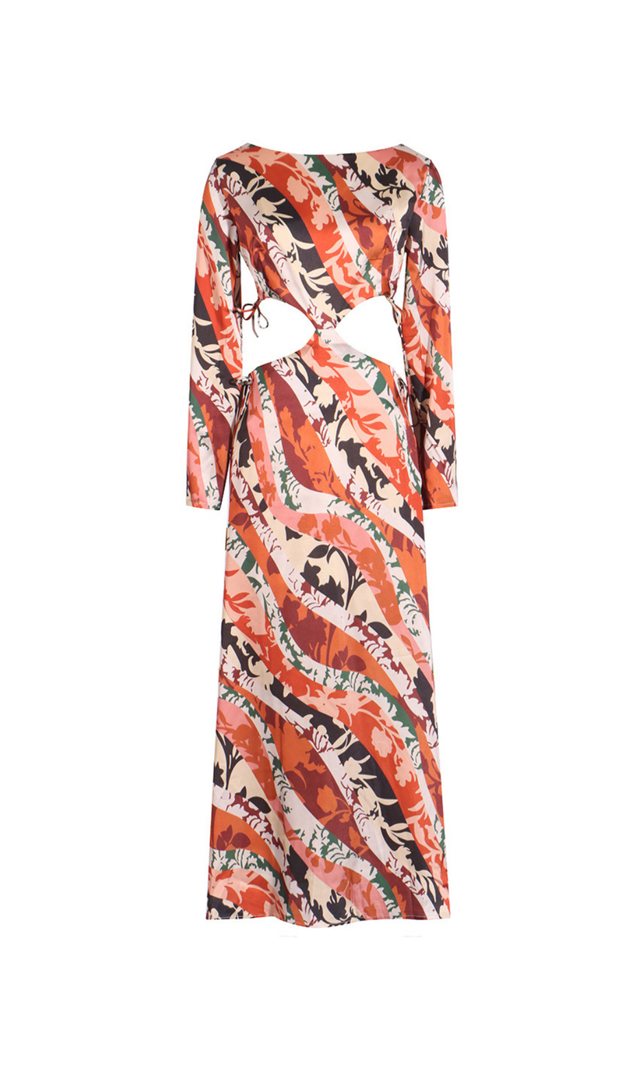 CATHERINE MAXIKLEID MIT DRUCK UND CUT-OUTS IN ORANGE