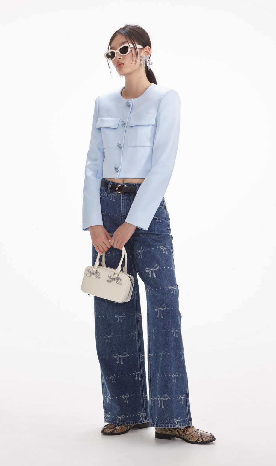 BOW PRINT JEANS
